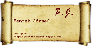 Péntek József névjegykártya
