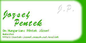 jozsef pentek business card